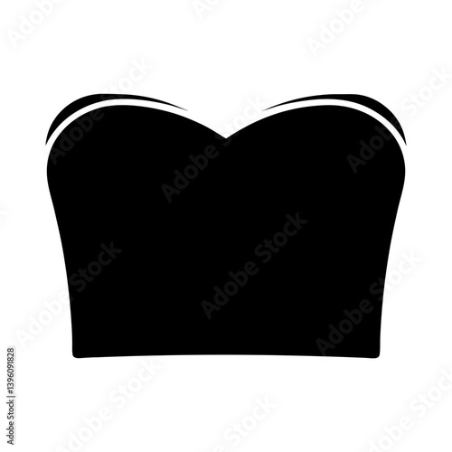Black strapless top fashion design element vector illustration