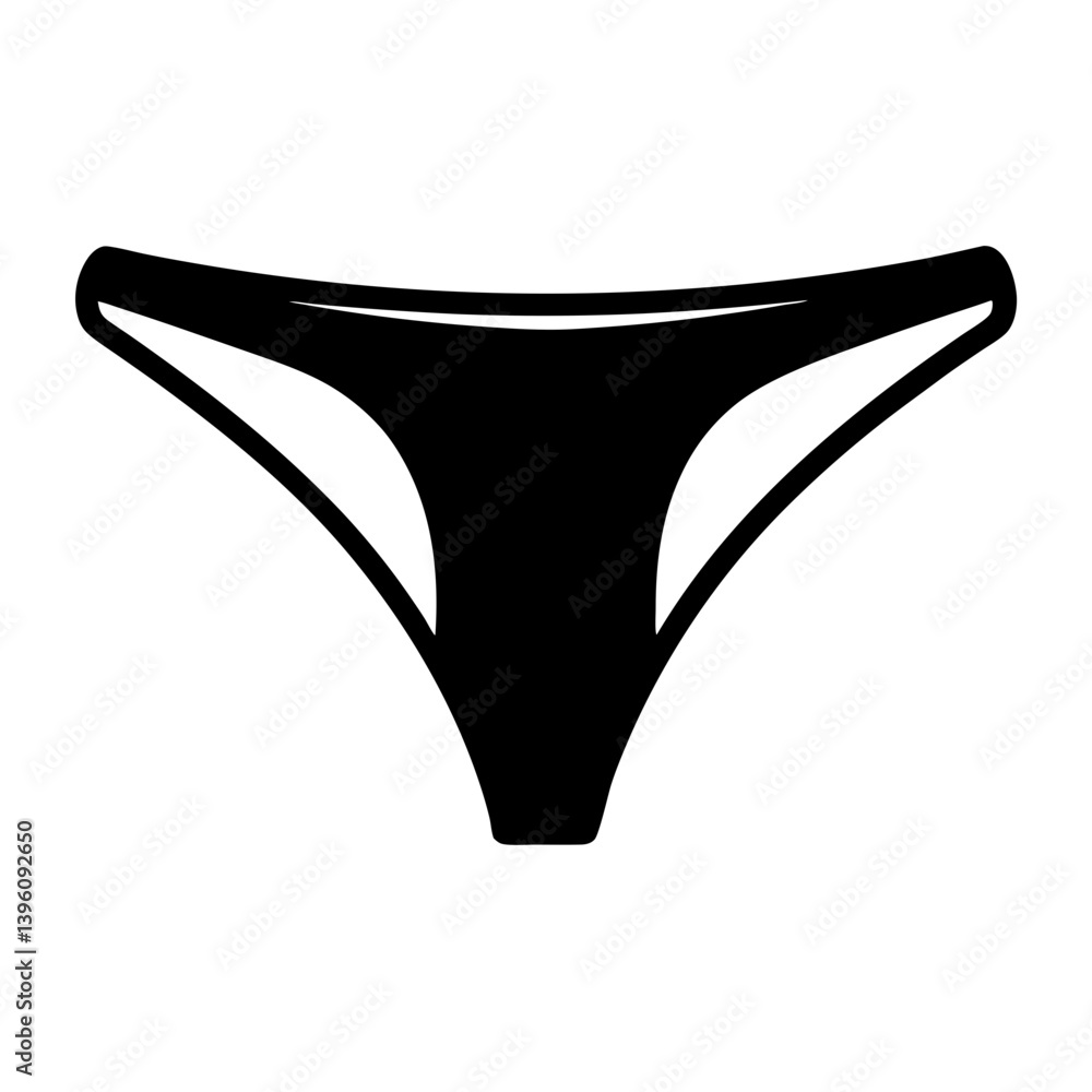 Simple Black and White Illustration of Womens Bikini Underwear Bottom Simple Black and White Illustration of Womens Bikini Underwear Bottom