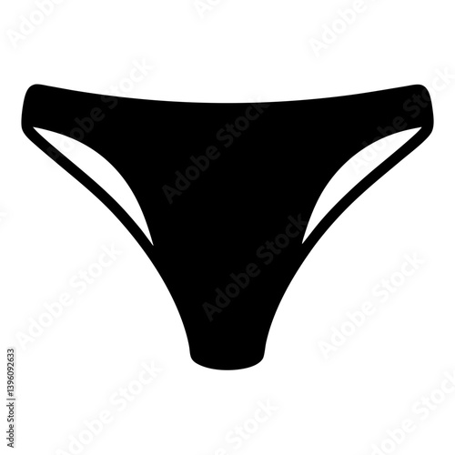 Simple Black and White Illustration of Womens Underwear Panties