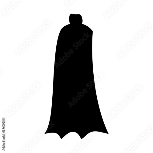 A Black and White Silhouette of a Classic Superhero Cape