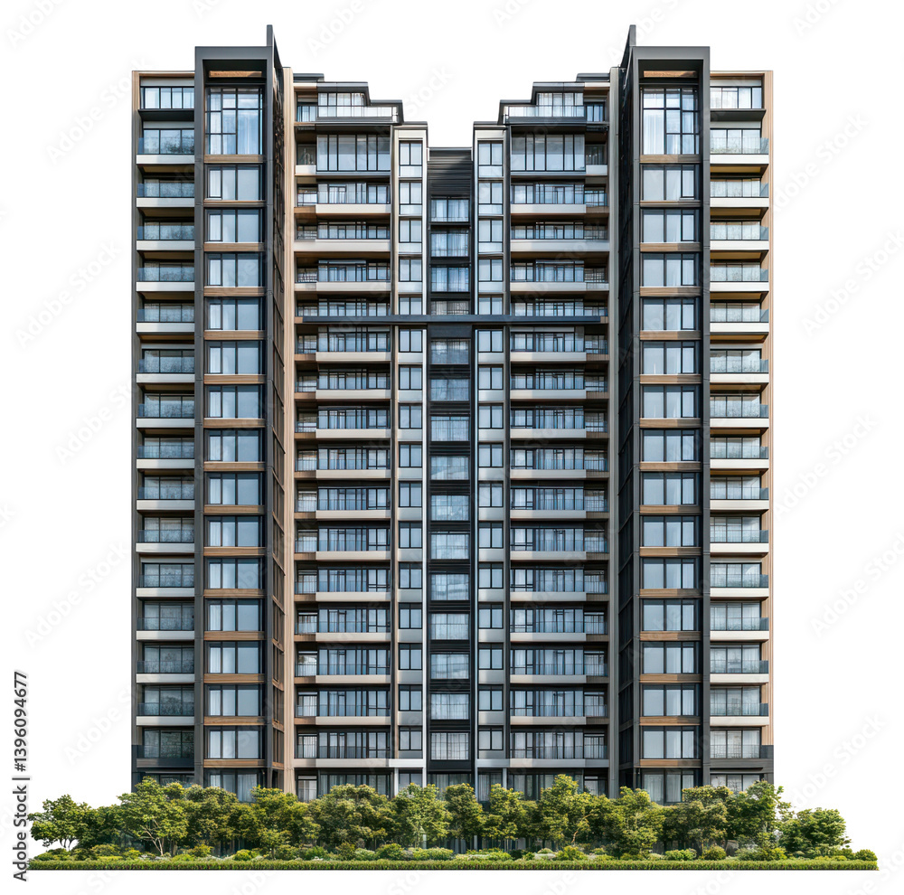 PNG Group of asian buildings architecture modern condo.