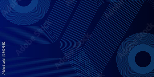 Abstract Blue Circular Patterns With Geometric Lines. Abstract blue background featuring patterns and geometric lines. Perfect for modern design projects, presentations, and backdrops