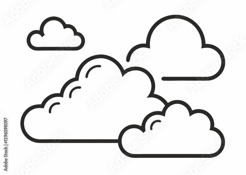 Cloud Silhouette: The artwork illustrates simple, yet beautiful cloud formations, evoking a sense of tranquility and the beauty of the natural environment.