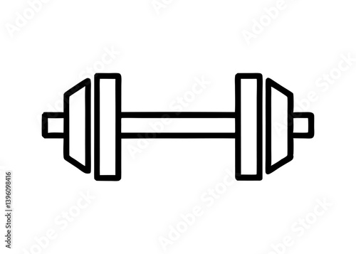 Strength in Simplicity: A stark outline of a dumbbell stands as a symbol of physical exertion and progress. This image highlights strength training and fitness.