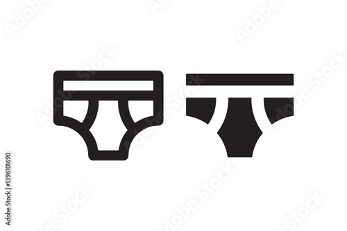 Men's briefs icon in outline and filled style Vector
