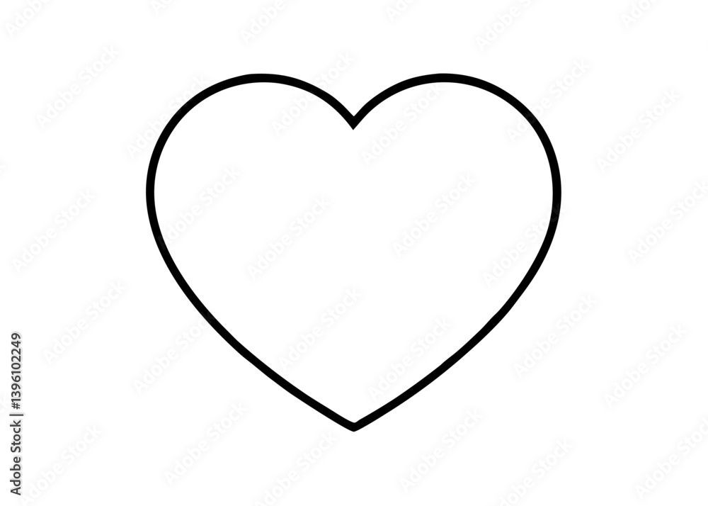 Simple Heart Outline: A simple line drawing of a heart, representing love, affection, and emotion, with a clean, minimalist design. Simple Heart Outline: A simple line drawing of a heart, representing love, affection, and emotion, with a clean, minimalist design.