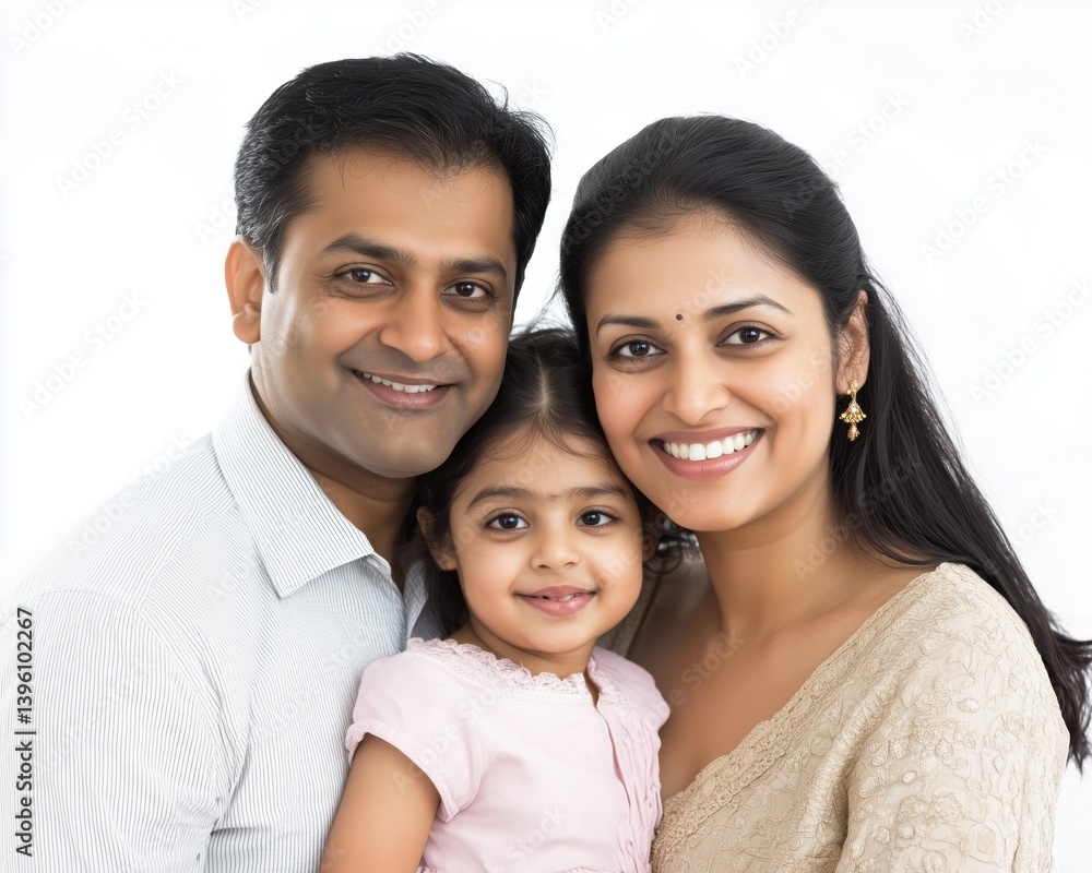 Happy family studio photo white background Happy family studio photo white background
