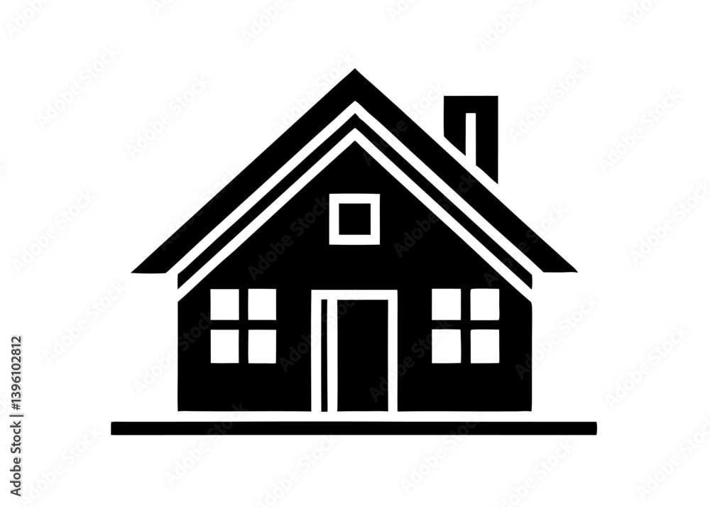 Home Silhouette: A simple yet striking graphic of a house silhouette, exuding a sense of security, comfort, and the dream of homeownership. Home Silhouette: A simple yet striking graphic of a house silhouette, exuding a sense of security, comfort, and the dream of homeownership.
