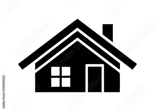 Simple Home Icon: A clean, minimalist depiction of a house, suitable for architectural, real estate, or design-related projects. It represents the concept of home, security.