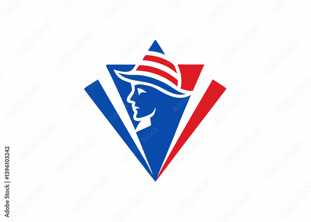Fototapeta premium Patriotic Symbol: The iconic image, rendered in vivid shades, tells a tale of freedom and unity, capturing the essence of national pride. The overall design conveys strength, optimism.
