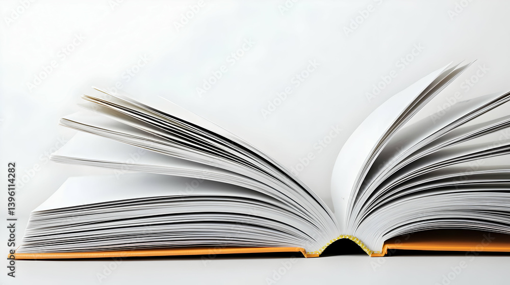 Open Book With Spread Pages On White Background Open Book With Spread Pages On White Background
