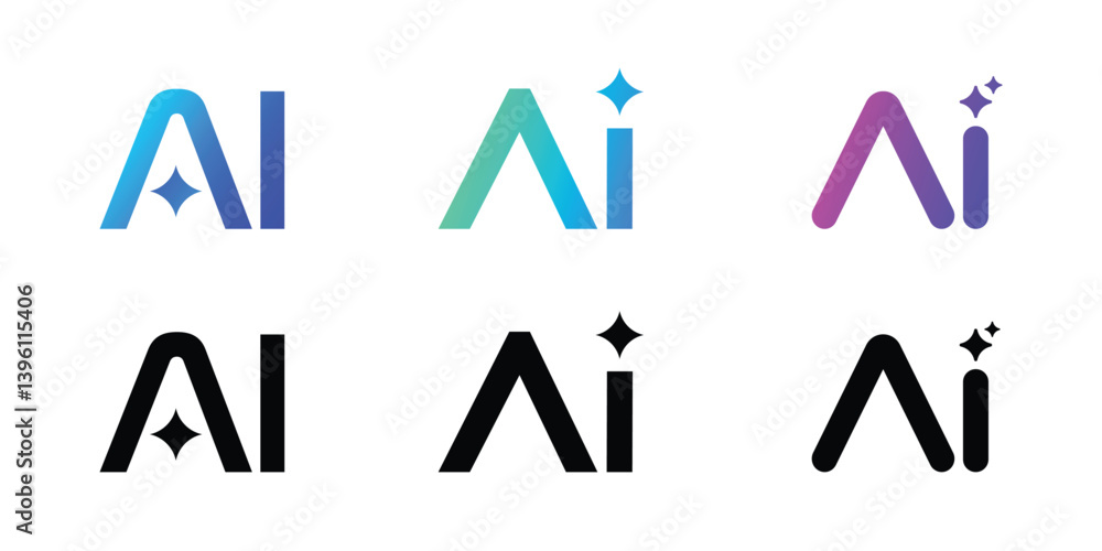 Modern AI Logo Icon Collection with Sparkle and
set of AI modern logo designs
Gradient Artificial Intelligence logo set with transparent background or png
Modern AI Logo Icon Collection with Sparkle and
set of AI modern logo designs
Gradient Artificial Intelligence logo set with transparent background or png