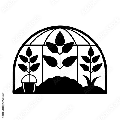 greenhouse icon, greenhouse silhouette vector illustration-simple silhouette illustration of greenhouse, perfect for greenhouse logos and icons