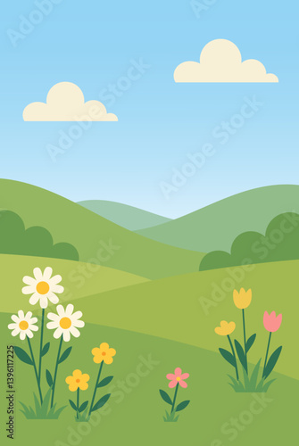 Peaceful Spring Garden with Flowers