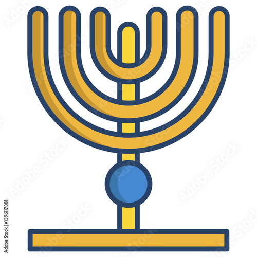 Linear color Menorah icon