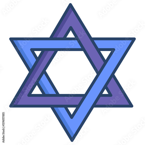 Linear color Judaic icon