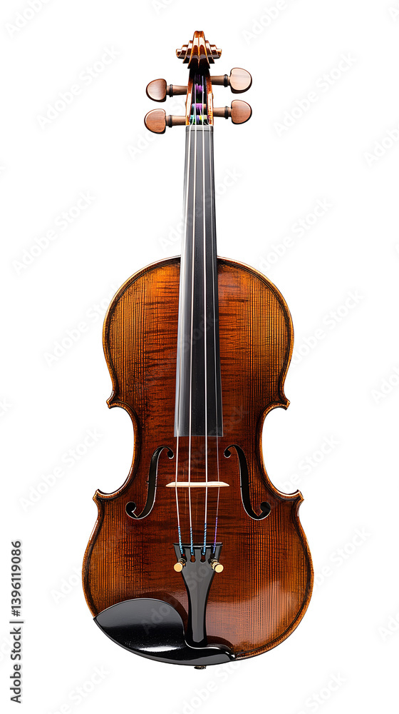 Fototapeta premium A beautiful, old fashioned violin with a black and brown finish