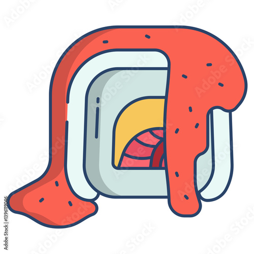 Linear color Avocado sushi icon