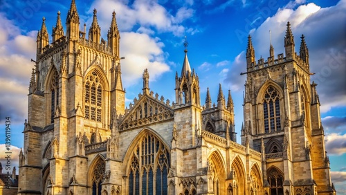 Majestic York Minster Towers: Panoramic View of Gothic Architecture in England