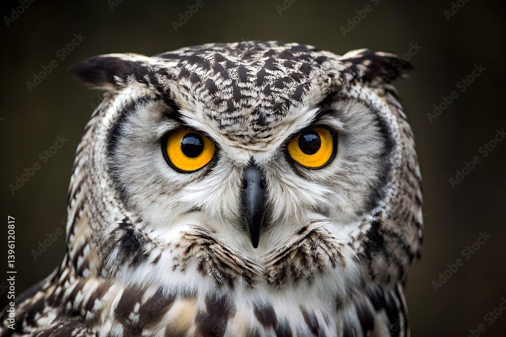 Striking Portrait Of A Majestic Eurasian Eagle Owl With Intense Gaze And Vibrant Yellow Eyes On Dark Background, eurasian eagle owl, owl, bird of prey, raptor, wildlife, animal, nature, feathers Striking Portrait Of A Majestic Eurasian Eagle Owl With Intense Gaze And Vibrant Yellow Eyes On Dark Background, eurasian eagle owl, owl, bird of prey, raptor, wildlife, animal, nature, feathers