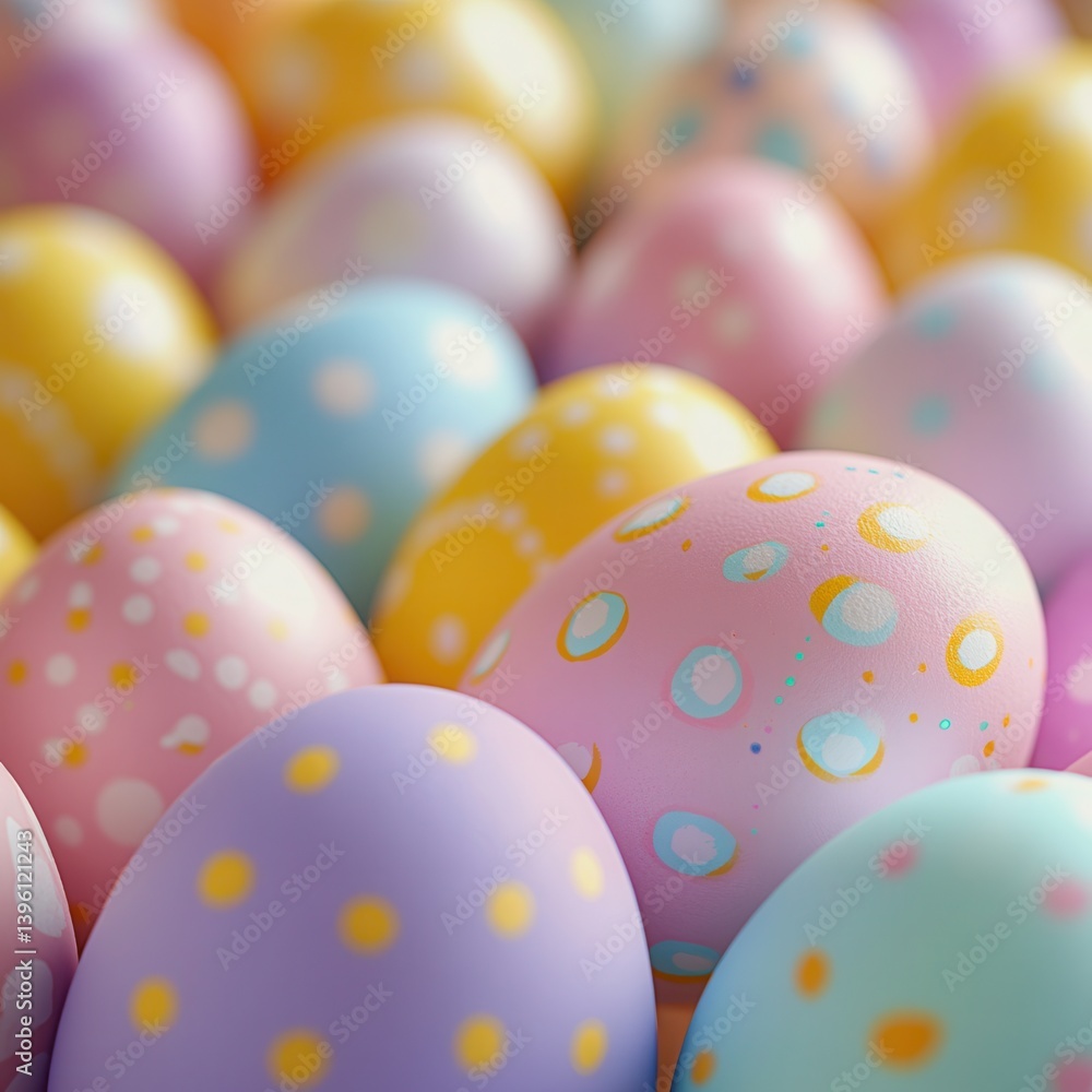A vibrant collection of Easter eggs stacked together in a colorful display. A vibrant collection of Easter eggs stacked together in a colorful display.