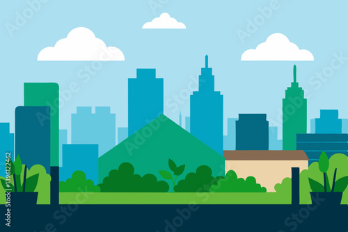 city landscape with city