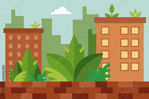 vector illustration of green city