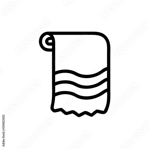 Beach Towel Outline Icon Design in Minimalist Style, vector  