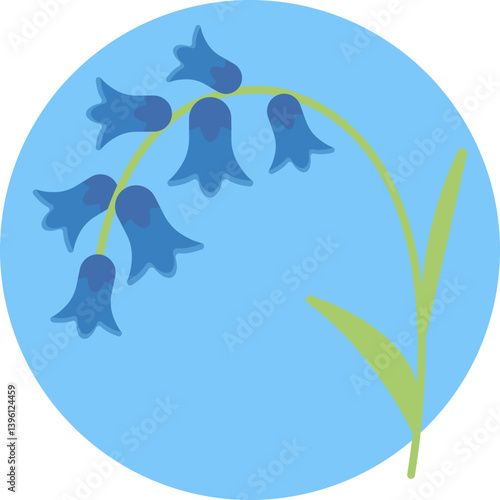 A delicate blue flower with bell-shaped petals, often found in meadows and woodlands.
