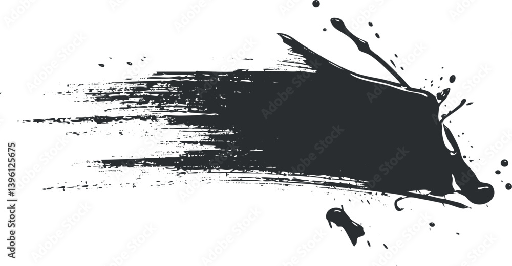 Naklejka premium Abstract black ink splash design ideal for artistic backgrounds or graphic projects.