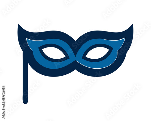 Carnival mask design in blue and dark tones for celebrations  