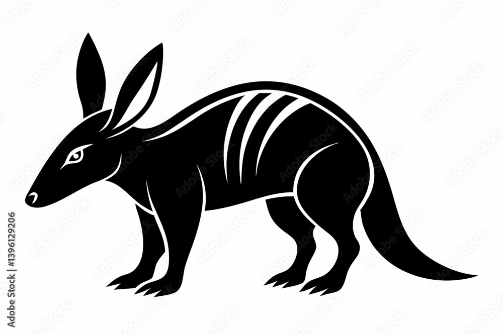 Fototapeta premium aardvark silhouette line art vector illustration
