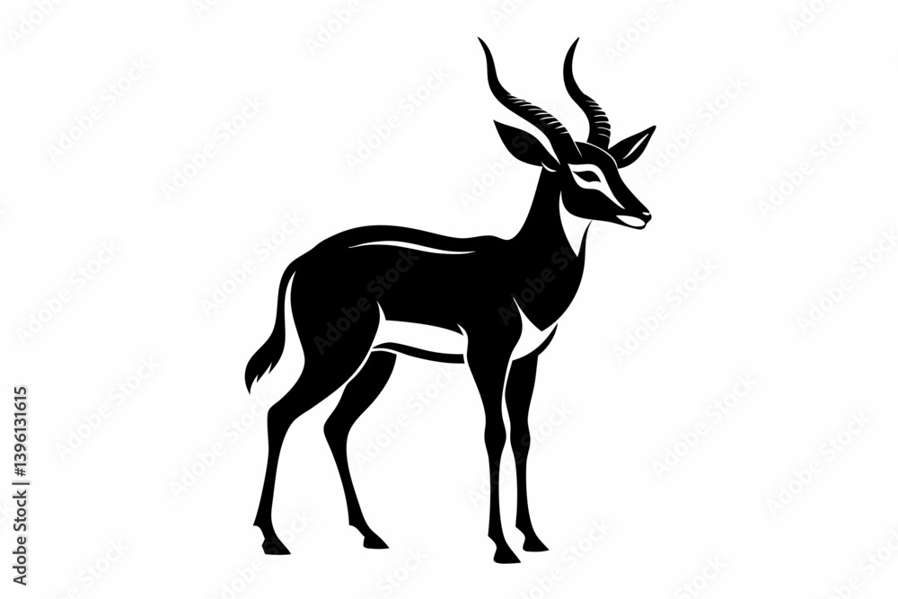 Obraz premium antelope silhouette line art vector illustration