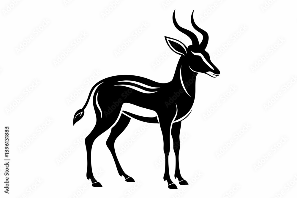 Obraz premium antelope silhouette line art vector illustration