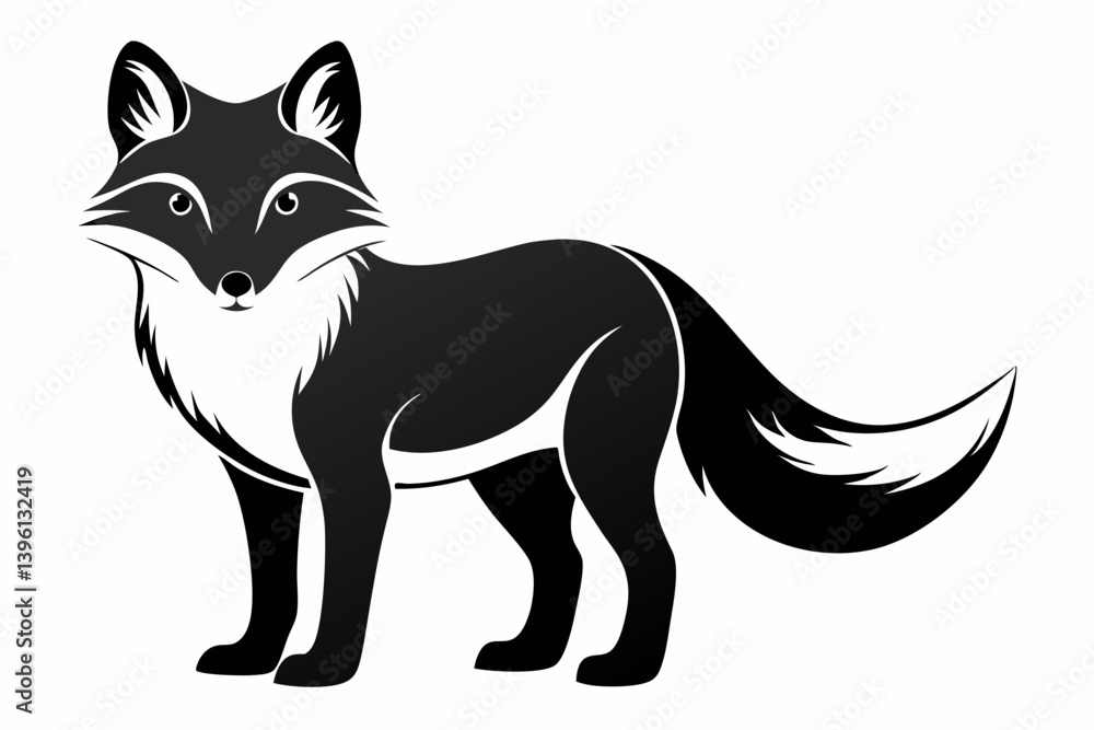 arctic fox silhouette line art vector illustration arctic fox silhouette line art vector illustration