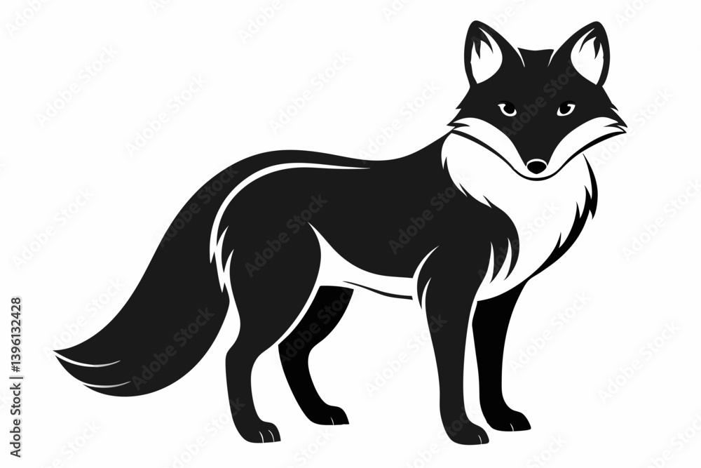 arctic fox silhouette line art vector illustration arctic fox silhouette line art vector illustration
