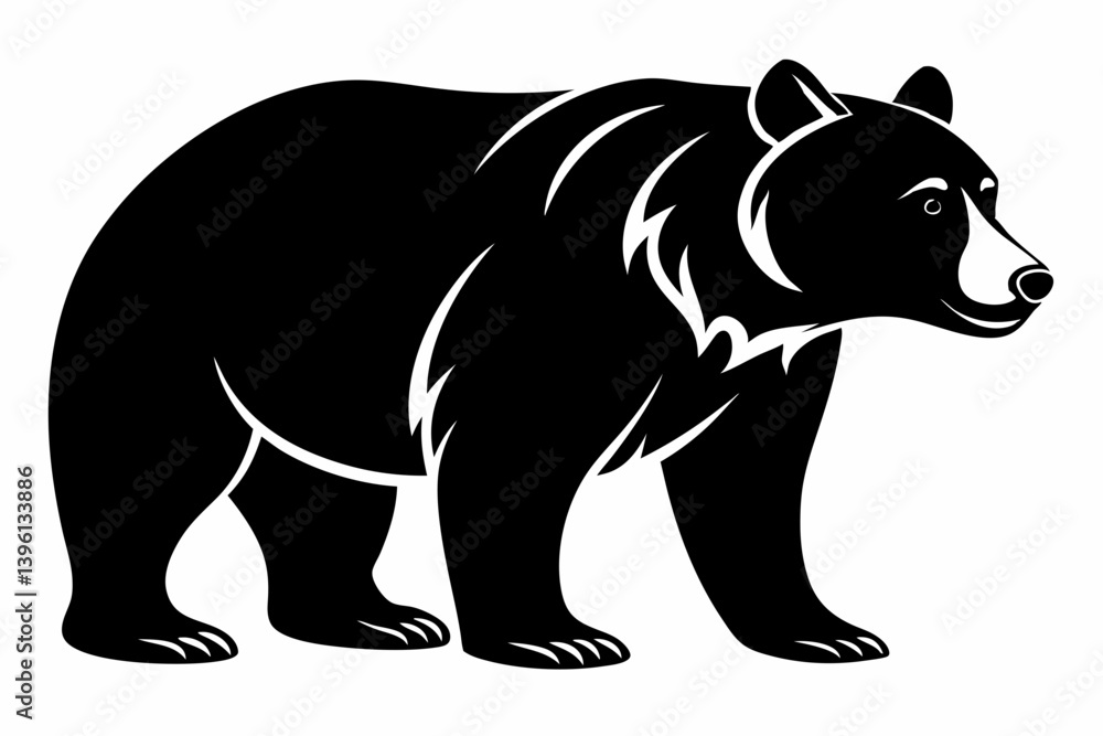 Obraz premium asiatic silhouette line art vector illustration