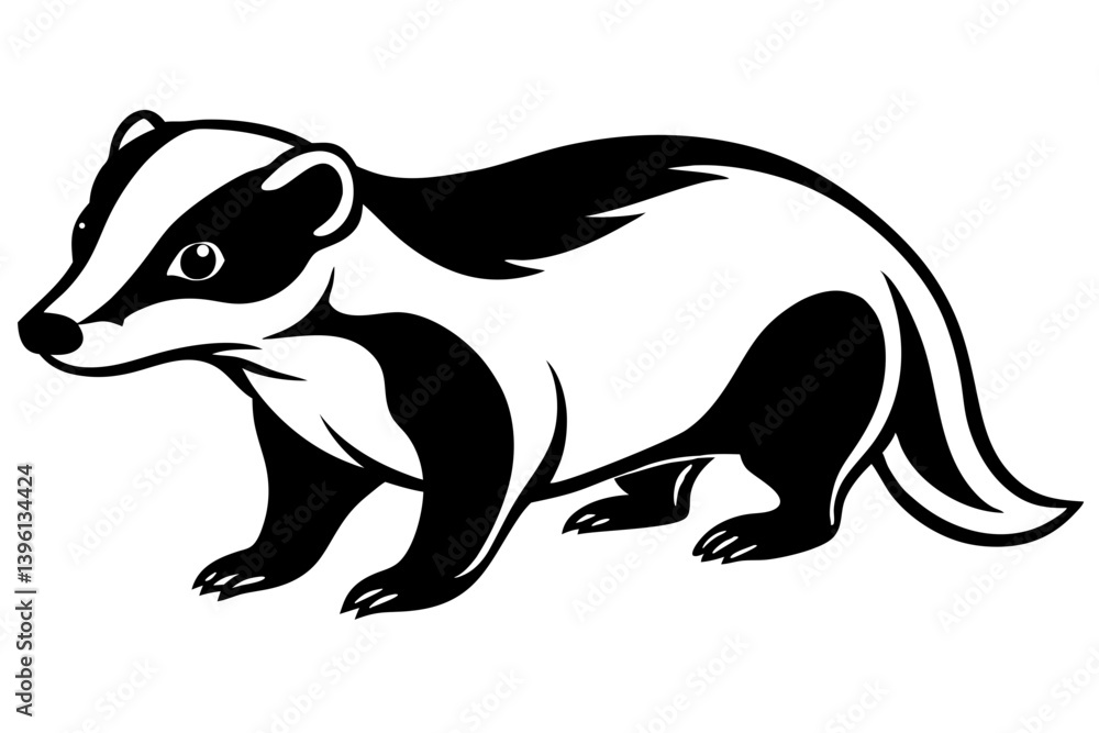 badger silhouette line art vector illustration badger silhouette line art vector illustration