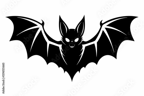 bat silhouette line art vector illustration