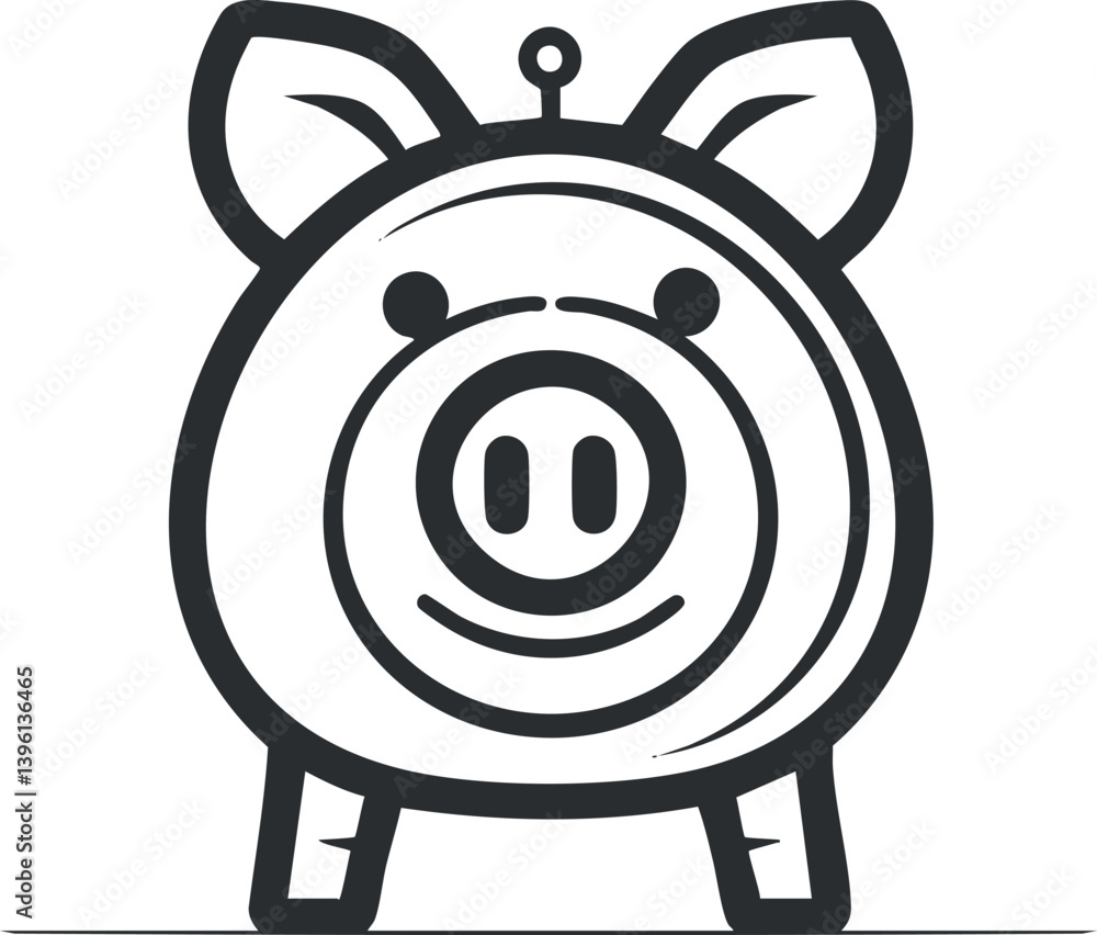 A cute cartoon pig illustration featuring a smiling face and simple design elements. A cute cartoon pig illustration featuring a smiling face and simple design elements.