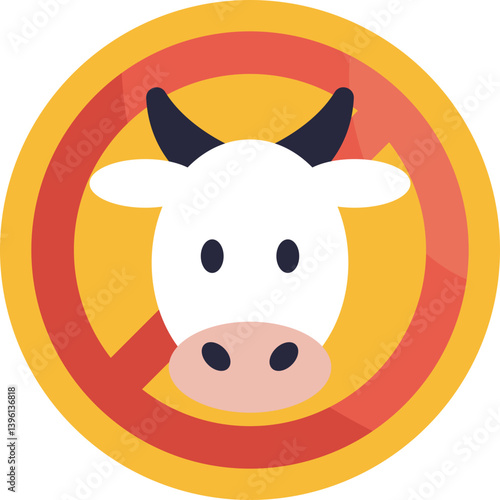 A symbol representing a cow crossed out, indicating the absence of animal-derived ingredients.