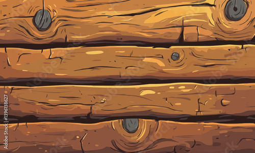 A wooden comic background with a textured surface in a cartoon style is perfect for adding a playful touch to walls or panels for game and UI design purposes