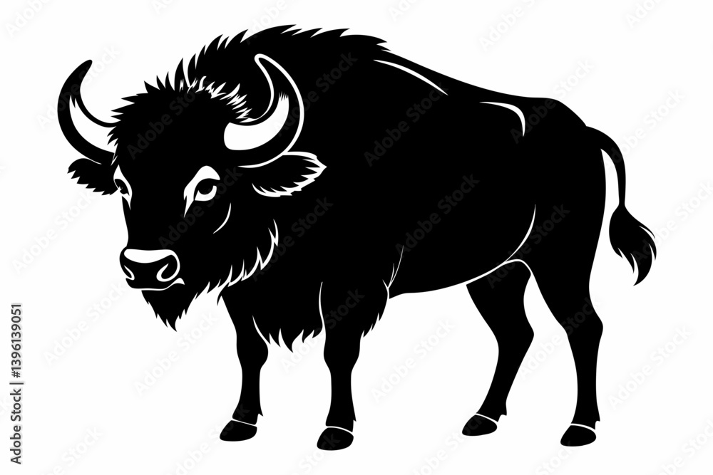 buffalo silhouette line art vector illustration buffalo silhouette line art vector illustration