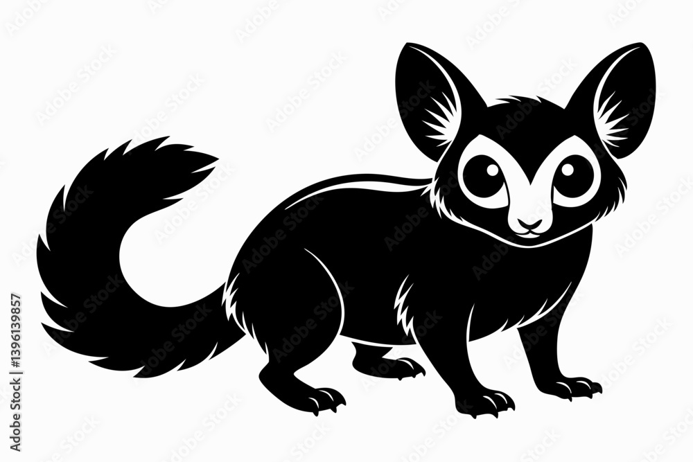 bushbaby silhouette line art vector illustration bushbaby silhouette line art vector illustration
