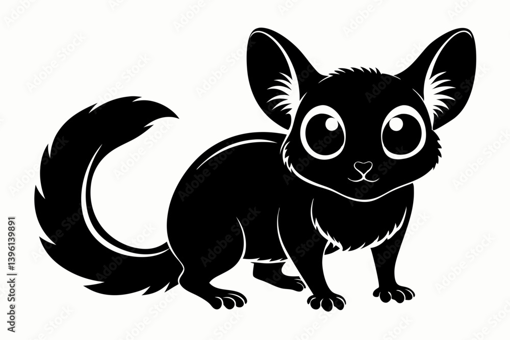 bushbaby silhouette line art vector illustration bushbaby silhouette line art vector illustration