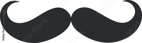 Stylized graphic representation of a mustache suitable for grooming and fashion themes.