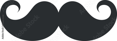 A stylish and playful illustration of a bold black mustache suitable for various creative projects.