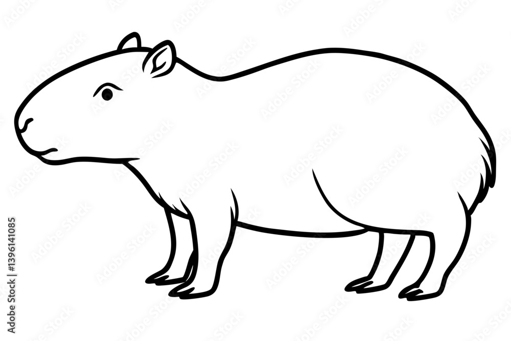 capybara silhouette line art vector illustration capybara silhouette line art vector illustration