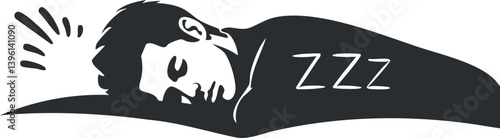 A sleeping man illustration featuring ZZZ symbols representing peaceful rest and relaxation.