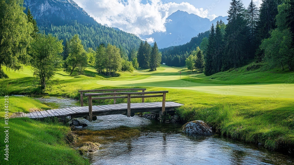 Obraz premium Tranquil mountain valley landscape